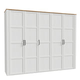 Bohol 5 Door Wardrobe in White/Riviera Oak