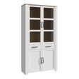 Bohol Display Cabinet 4 Door 1 Drawer in Oak/Riviera Oak