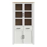 Bohol Display Cabinet 4 Door 1 Drawer in Oak/Riviera Oak