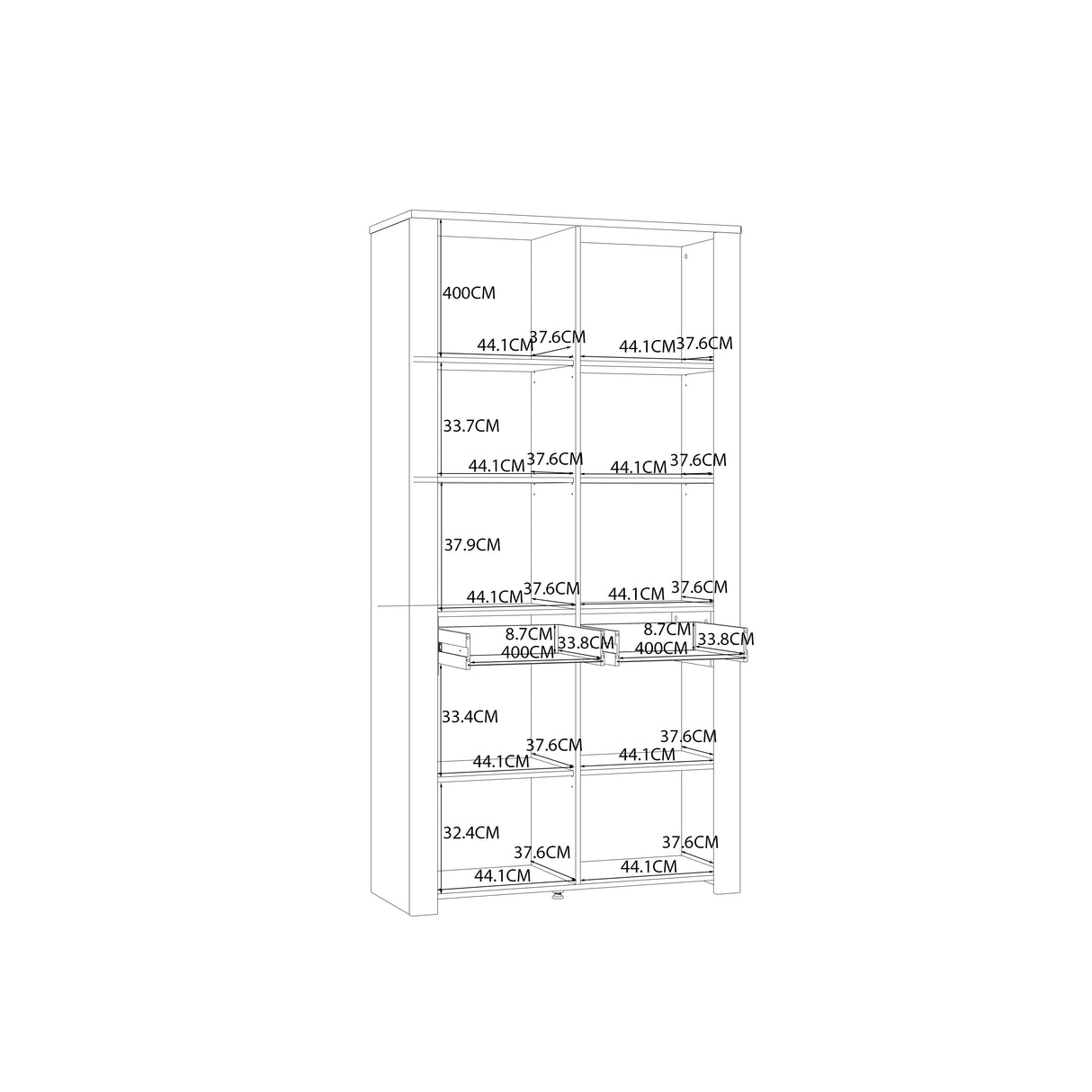 Bohol Display Cabinet 4 Door 1 Drawer in Oak/Riviera Oak