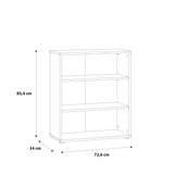 Essential Low Wide 2 Shelf Bookcase in Vintage Oak