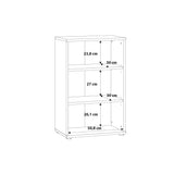 Essential Low Narrow 2 Shelf Bookcase in Vintage Oak