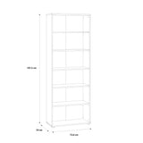 Essential Wide 5 Shelf Bookcase in Vintage Oak