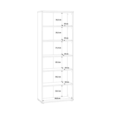 Essential Wide 5 Shelf Bookcase in Vintage Oak