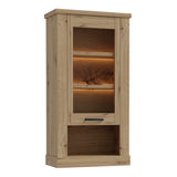 Corona 1 Door Wall Display Cabinet in Artisan Oak