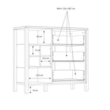 High Rock 3 Drawer Display Chest in Matt Black/Riviera Oak