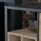 High Rock 3 Drawer Display Chest in Matt Black/Riviera Oak
