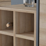 High Rock 3 Drawer Display Chest in Matt Black/Riviera Oak