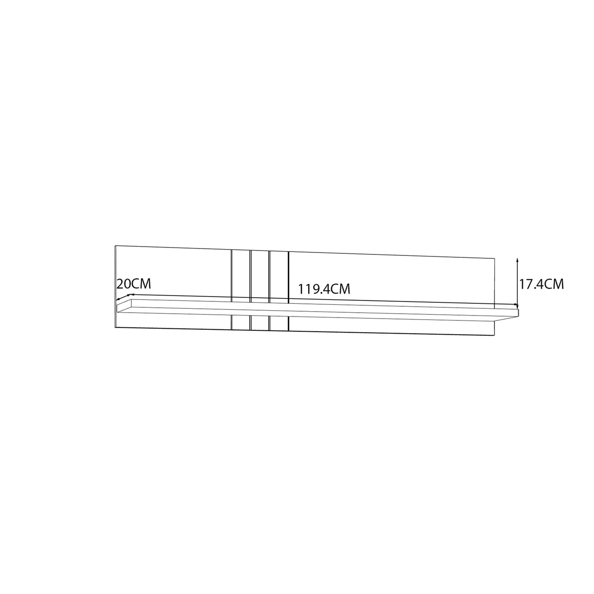 Grafton Wall Shelf In Cream and Oak