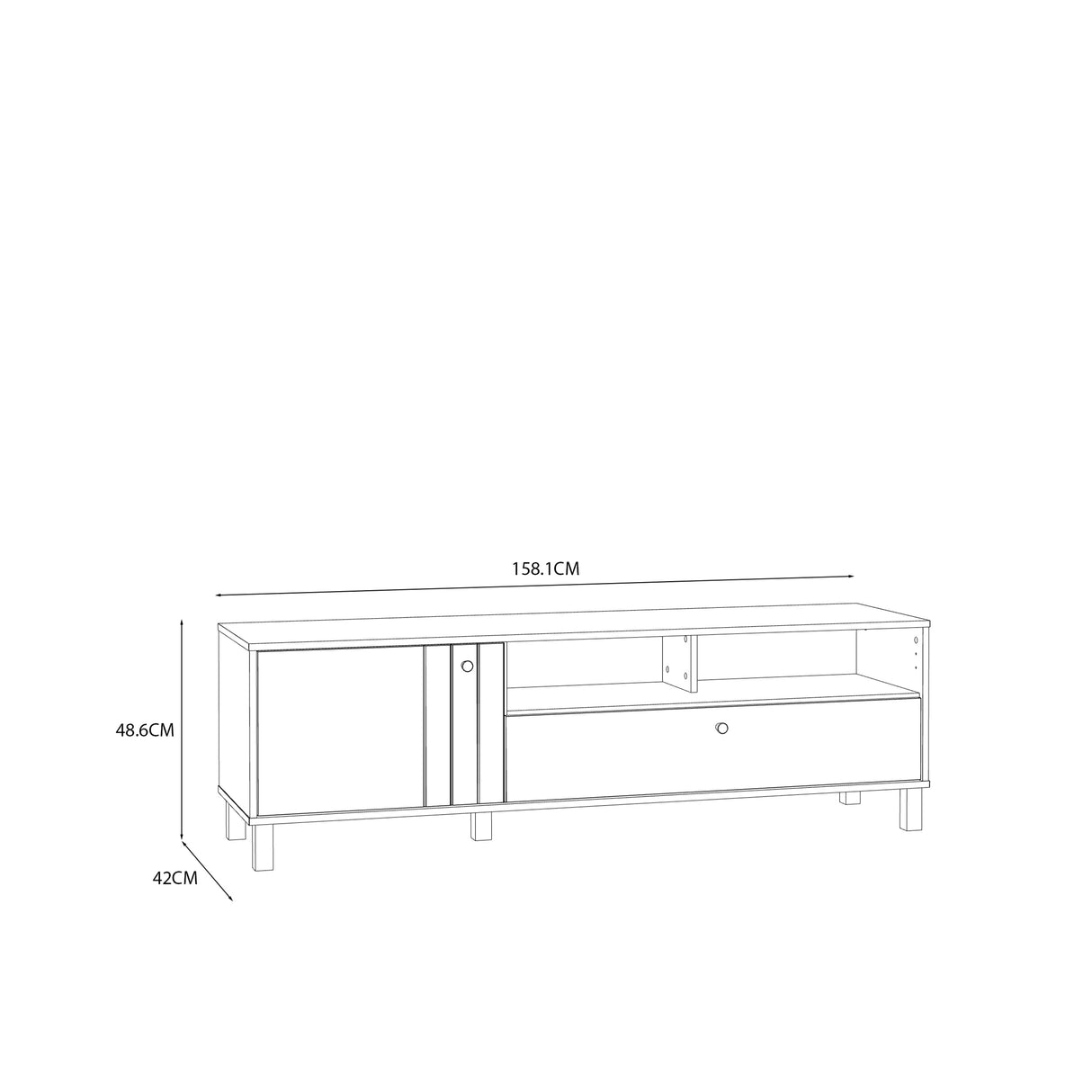 Grafton TV Unit n Cream and Oak