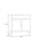 Wensley 2 Door 1 Drawer Console in Light Grey and Oak