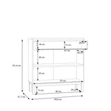 Wensley 2 Door 1 Drawer Console in Light Grey and Oak