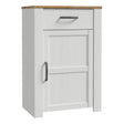 Bohol 1 Door 1 Drawer Shoe Cabinet in White/Riviera Oak