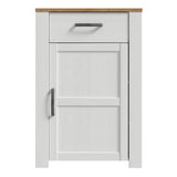 Bohol 1 Door 1 Drawer Shoe Cabinet in White/Riviera Oak