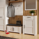 Bohol 1 Door 1 Drawer Shoe Cabinet in White/Riviera Oak