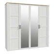 Bohol 2 Door 2 Mirrored Door Wardrobe in White/Riviera Oak