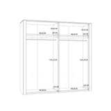 Bohol 2 Door 2 Mirrored Door Wardrobe in White/Riviera Oak