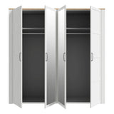 Bohol 2 Door 2 Mirrored Door Wardrobe in White/Riviera Oak