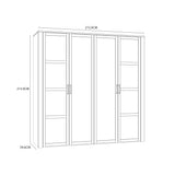 Bohol 2 Door 2 Mirrored Door Wardrobe in White/Riviera Oak
