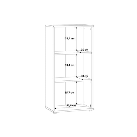 Essential Tall Narrow 2 Shelf Bookcase in Vintage Oak