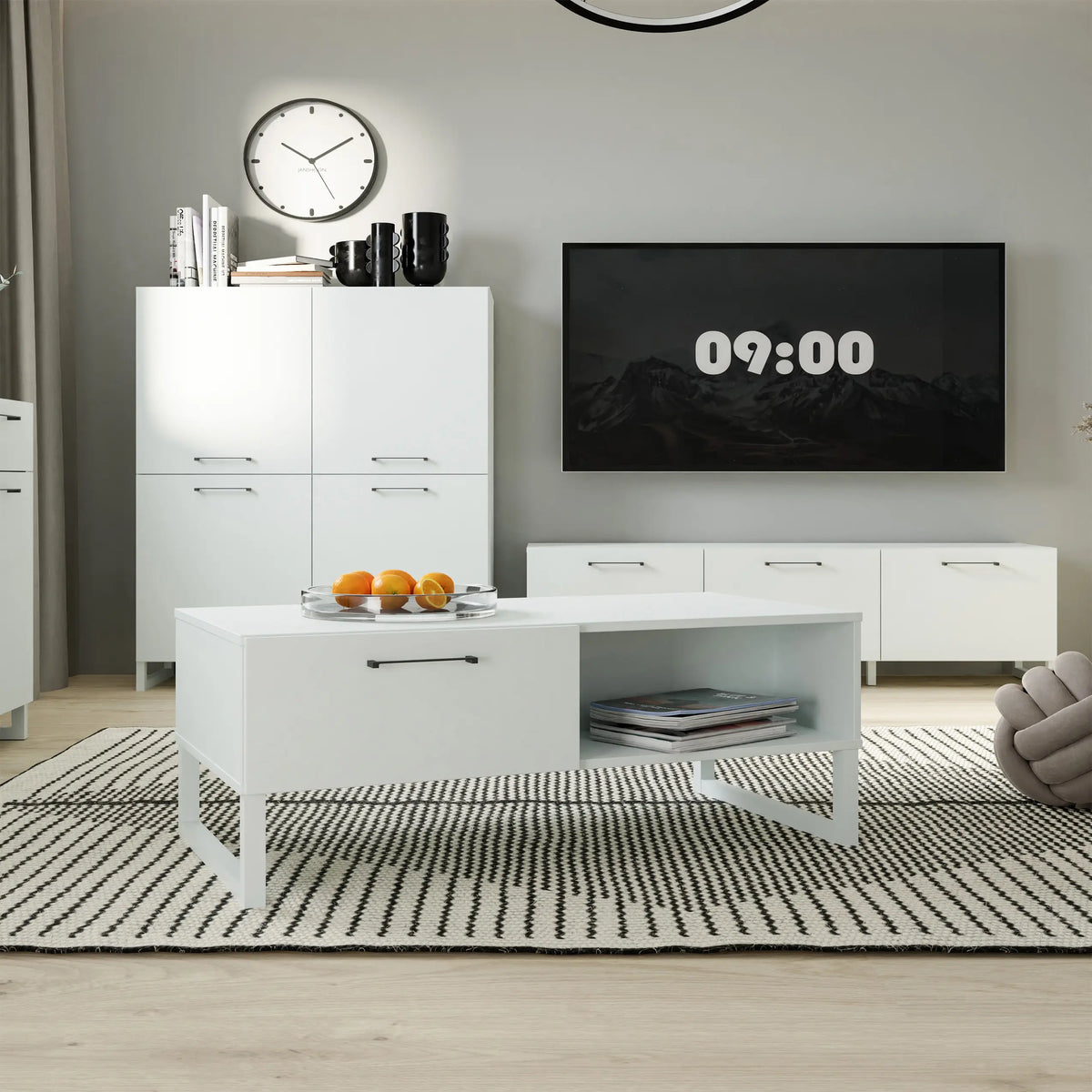 Sali 1 Drawer Coffee Table in Light Grey