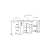 Corona 4 Door 2 Drawer Sideboard in Artisan Oak