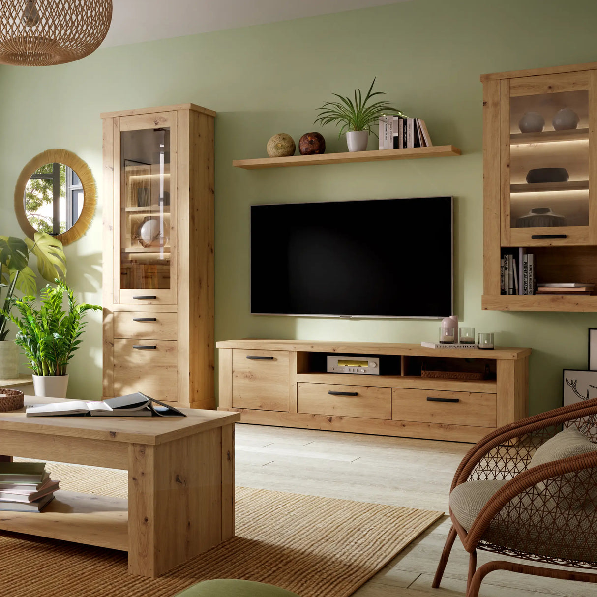 Corona 2 Drawer 1 Door TV Unit in Artisan Oak