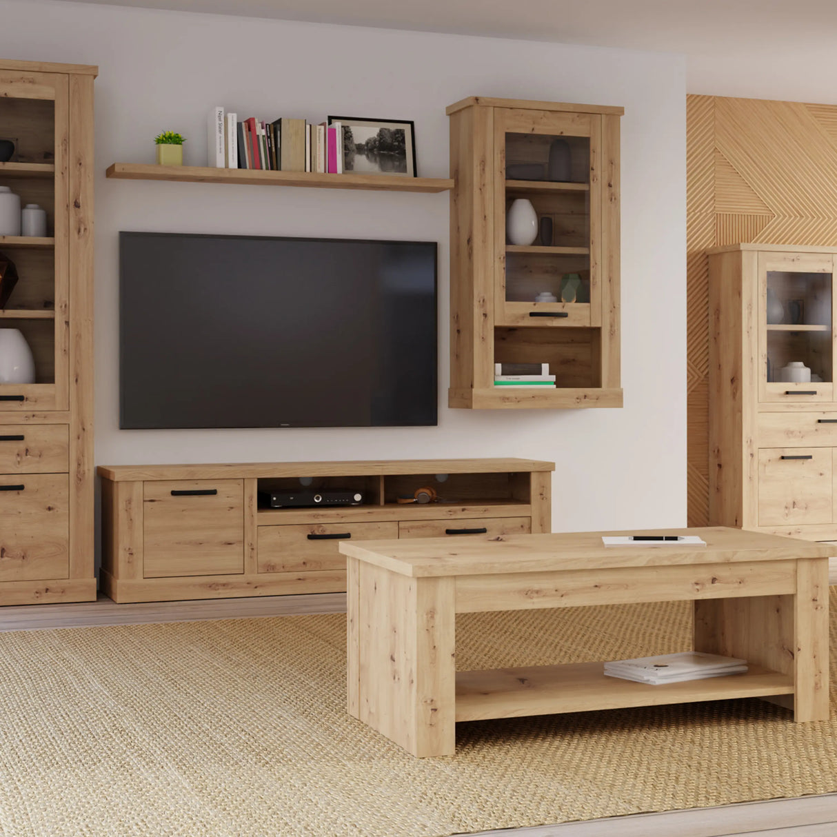 Corona 2 Drawer 1 Door TV Unit in Artisan Oak