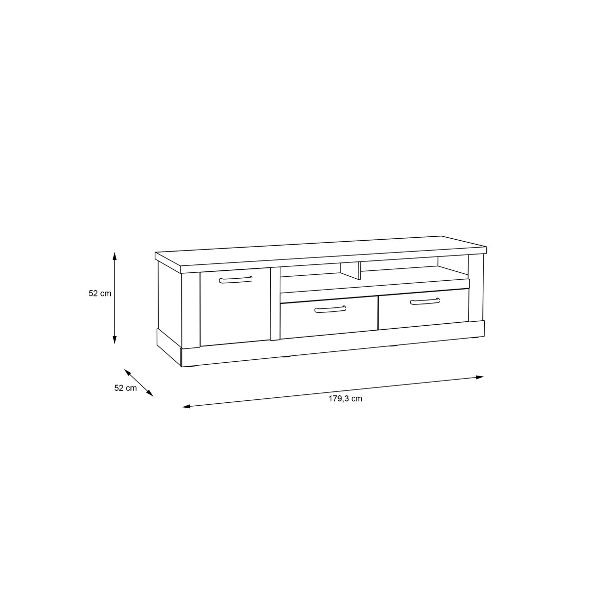 Corona 2 Drawer 1 Door TV Unit in Artisan Oak