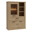 Corona 1 Door 1 Drawer 3 Shelve Display Cabinet in Artisan Oak