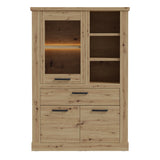 Corona 1 Door 1 Drawer 3 Shelve Display Cabinet in Artisan Oak