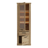 Corona 2 Door 1 Drawer 3 Shelve Narrow Display Cabinet in Artisan Oak