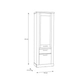 Corona 2 Door 1 Drawer 3 Shelve Narrow Display Cabinet in Artisan Oak