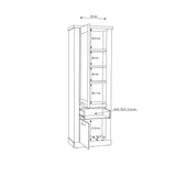 Corona 2 Door 1 Drawer 3 Shelve Narrow Display Cabinet in Artisan Oak
