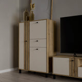 Grafton 3 Door 1 Drawer Cabinet In Cream and Oak