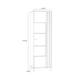 Grafton Glass Door Display Cabinet in Cream and Oak