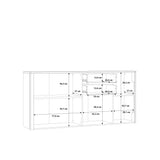 Klara 4 Door 2 Drawer Chest in Grey and Oak