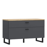 Klara TV Unit with 1 Drawer 1 Flip Door in Grey and Oak