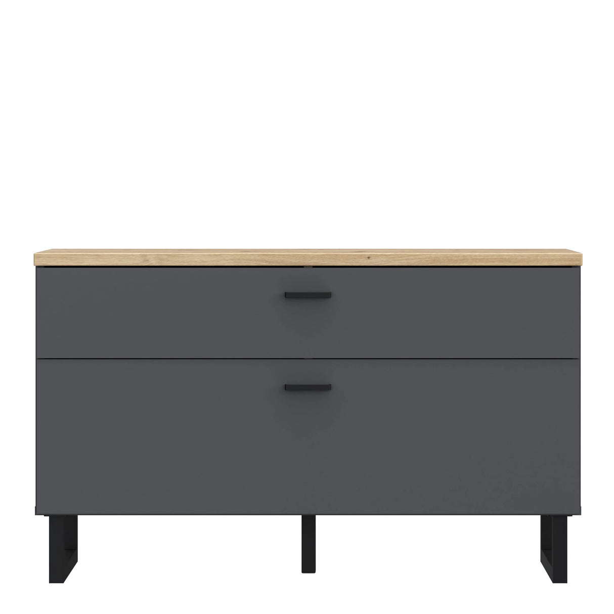 Klara TV Unit with 1 Drawer 1 Flip Door in Grey and Oak