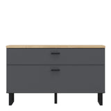 Klara TV Unit with 1 Drawer 1 Flip Door in Grey and Oak