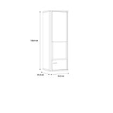 Klara Display Cabinet with 1 Glass Door in Grey and Oak inc LED Lighting