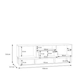 Wensley 2 Door 1 Drawer TV Unit in Light Grey and Oak
