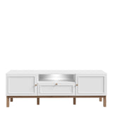 Wensley 2 Door 1 Drawer TV Unit in Light Grey and Oak inc LED Lighting
