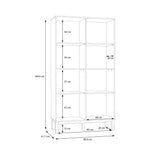 Wensley Display Cabinet with 1 Door and  1 Glass Door in Light Grey and Oak inc LED Lighting