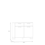 Sali 2 Door 2 Drawer Chest in Light Grey