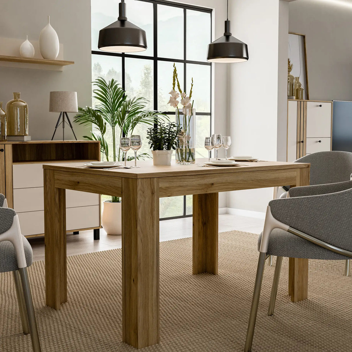 Grafton Extending Dining Table in Oak 120x78.2cm
