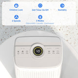 HOMCOM 12L Dehumidifier, with Touch Panel LED Screen - White