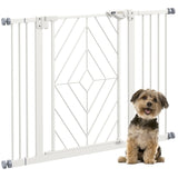 PawHut Pressure Fit Stair Gate Dog Gate w/ Auto Closing Door, Double Locking, Easy Installation, for 74-100cm Openings - White