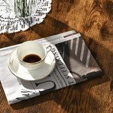 Round Industrial Style Cocktail Side Coffee Table With Metal Frame-Brown