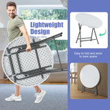 81 CM Round Folding Plastic Table with Thickened HDPE Tabletop